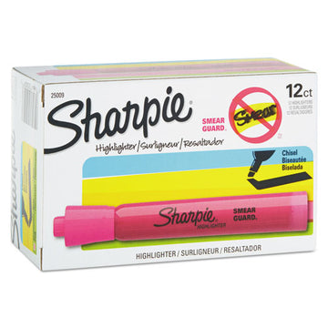 Sharpie® Tank Style Highlighters, Pink Ink, Chisel Tip, Pink Barrel, Dozen freeshipping - TVN Wholesale